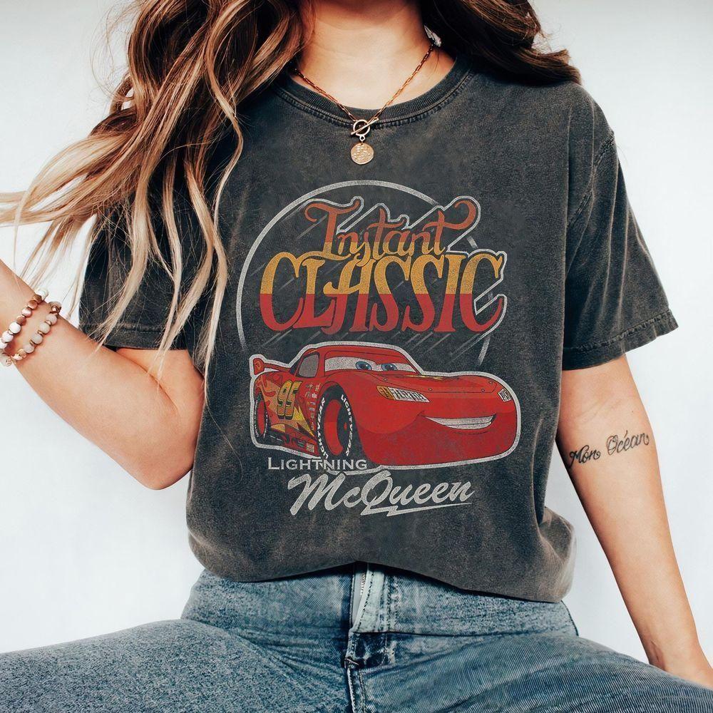 Pixar Cars Instant Lightning Mcqueen Vintage Disney Vuitino Shirt